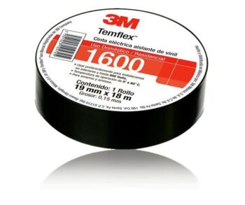 CINTA ELECTRICA AISLANTE DE VINIL, 3/4", NEGRA, TEMFLEX 1600, MODELO: C1600, MARCA: 3M